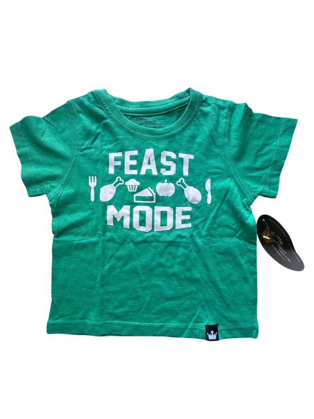 Littlest Prince Couture Kids T-Shirt 2T Green Cotton/Polyester NWT
